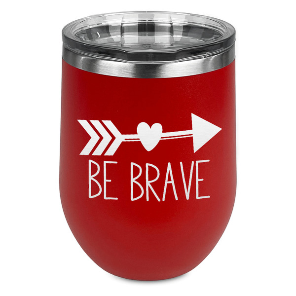 Custom Inspirational Quotes Stemless Stainless Steel Wine Tumbler - Red - Double Sided