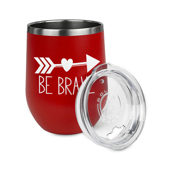 Inspirational Quotes Stainless Wine Tumblers - Red - Single Sided - Alt View