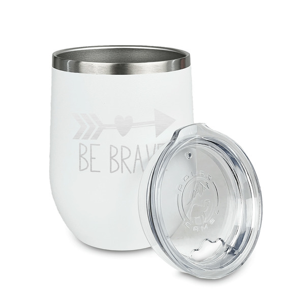 Inspirational Quotes Stainless Wine Tumblers - White - Single Sided - Alt View