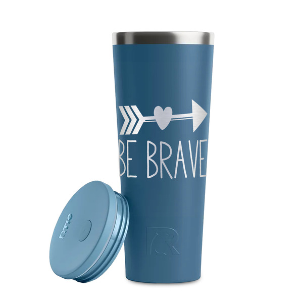 Inspirational Quotes Steel Blue RTIC Everyday Tumbler - 28 oz. - Lid Off