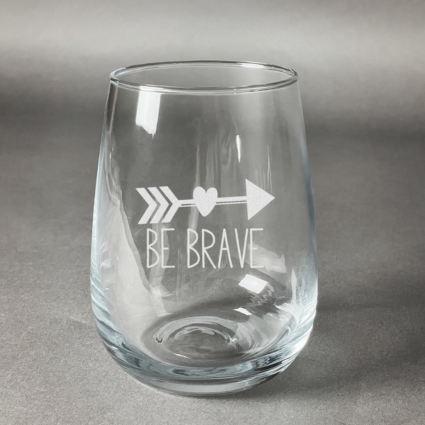 Custom Inspirational Quotes Stemless Wine Glass (Single)