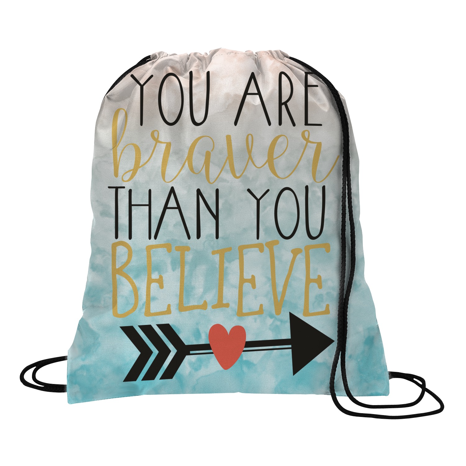 Inspirational Quotes Drawstring Backpack Medium (Personalized