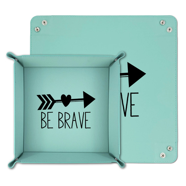 Inspirational Quotes Teal Faux Leather Valet Trays - PARENT MAIN