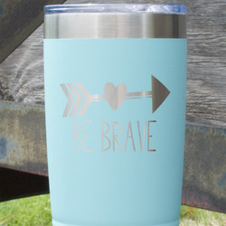 Inspirational Quotes 20 oz Stainless Steel Tumbler - Teal - Single Sided