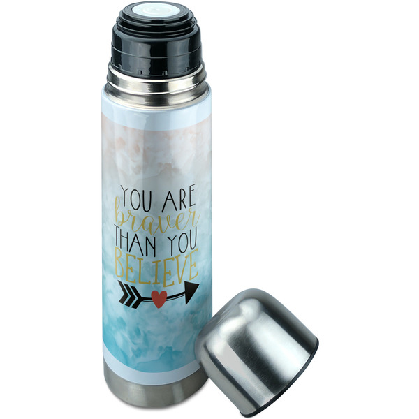 Inspirational Quotes Thermos - Lid Off