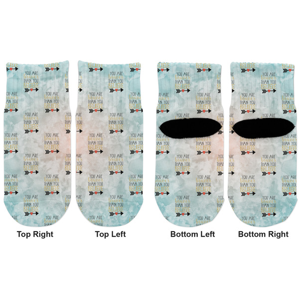 Inspirational Quotes Toddler Ankle Socks - Double Pair - Front and Back - Apvl