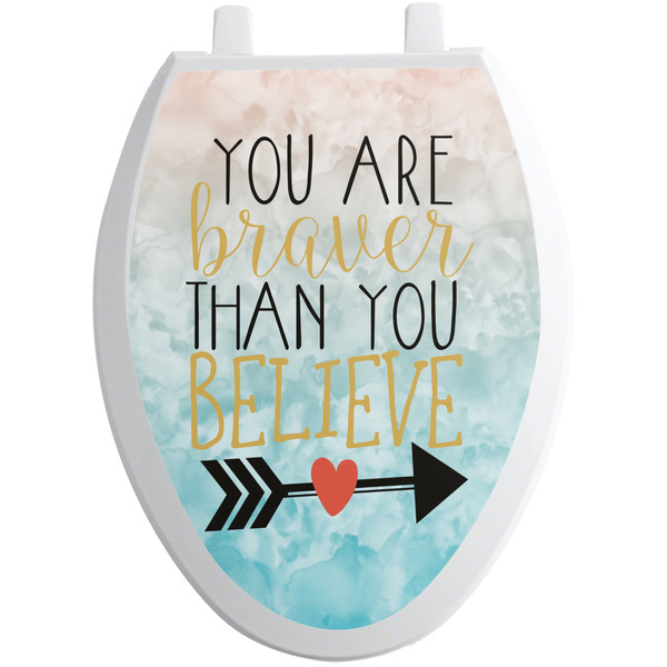 Custom Inspirational Quotes Toilet Seat Decal - Elongated