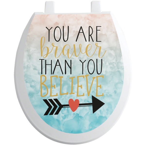 Custom Inspirational Quotes Toilet Seat Decal - Round