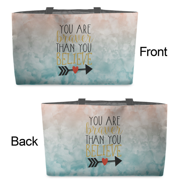 Inspirational Quotes Tote w/Black Handles - Front & Back Views
