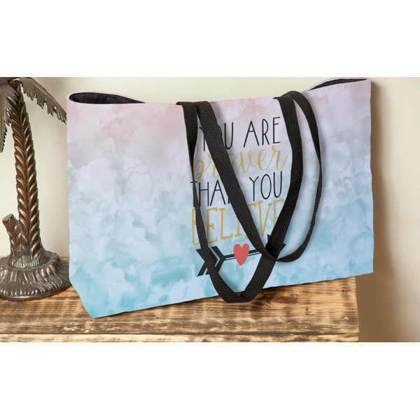 Inspirational Quotes Tote w/Black Handles - Lifestyle View