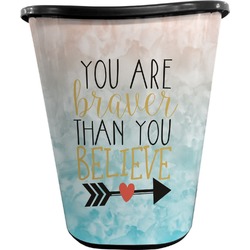 Inspirational Quotes Waste Basket - Single Sided (Black)