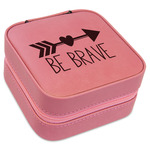 Inspirational Quotes Travel Jewelry Boxes - Pink Leather
