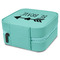 Inspirational Quotes Travel Jewelry Boxes - Leather - Teal - View from Rear