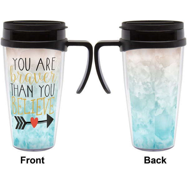 Inspirational Quotes Travel Mug with Black Handle - Approval