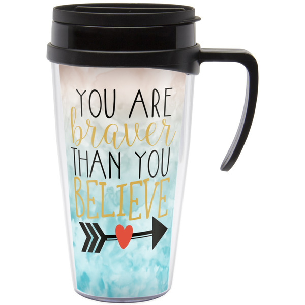 Custom Inspirational Quotes Acrylic Travel Mug with Handle