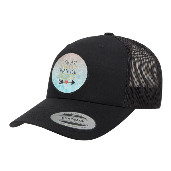 Custom Inspirational Quotes Trucker Hat - Black