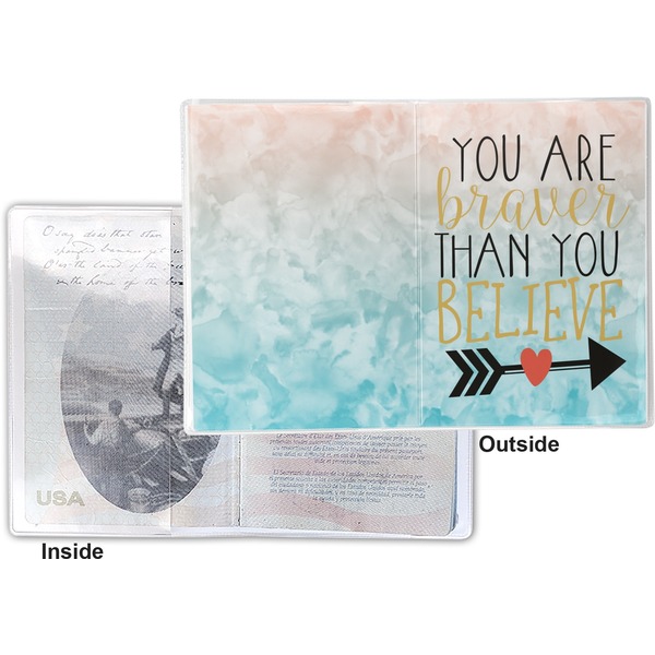 Inspirational Quotes Vinyl Passport Holder - Flat Front and Back