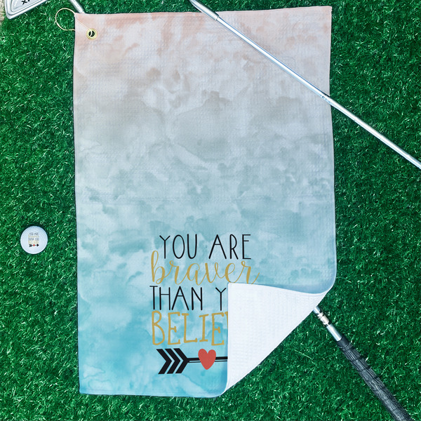 Inspirational Quotes Waffle Weave Golf Towel - In Context