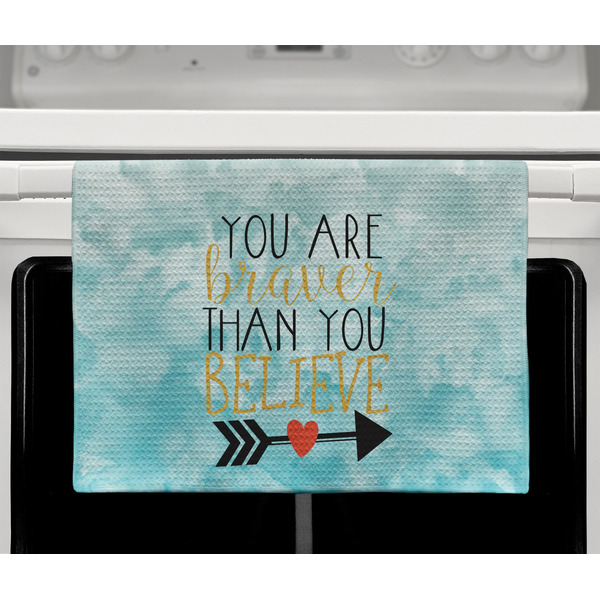 Inspirational Quotes Waffle Weave Towel - Full Color Print - Lifestyle2 Image