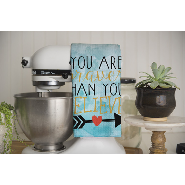 Inspirational Quotes Waffle Weave Towel - Full Color Print - Lifestyle Image