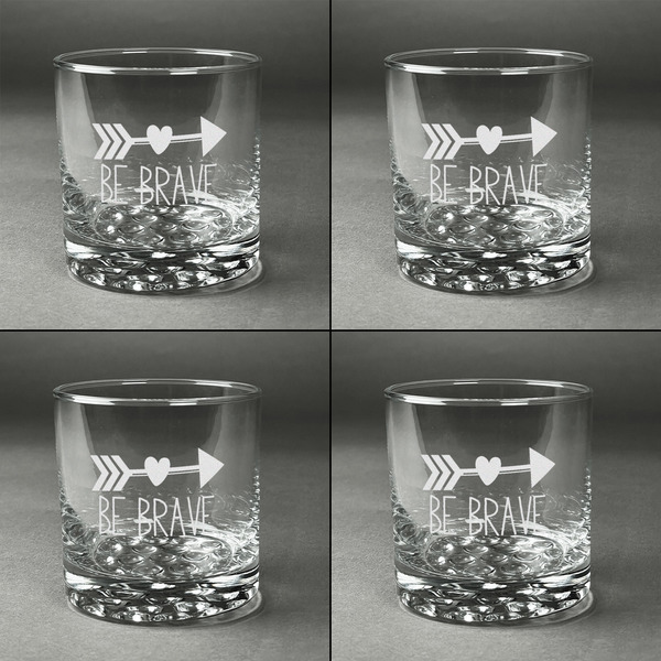 Inspirational Quotes Whiskey Glasses - Set of 4 all Engraved