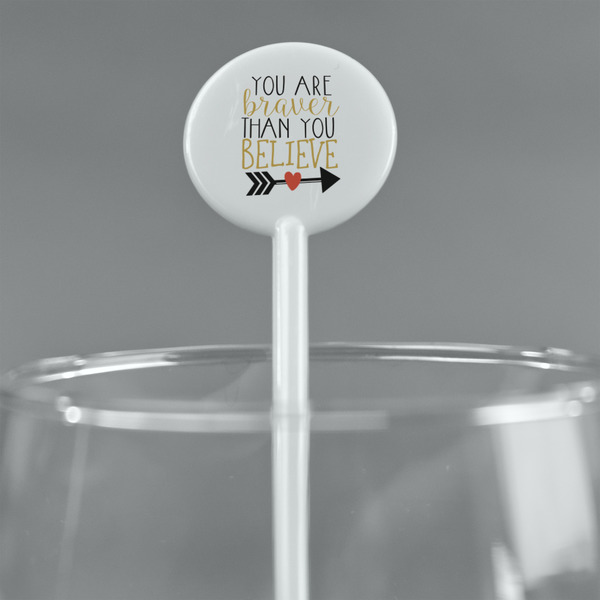 Inspirational Quotes White Plastic 5.5" Stir Stick - Round - Main