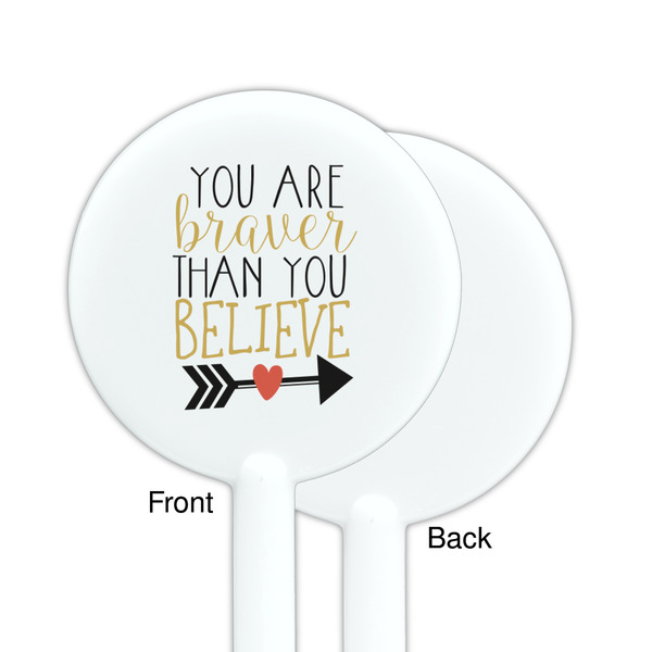 Inspirational Quotes White Plastic 5.5" Stir Stick - Single Sided - Round - Front & Back