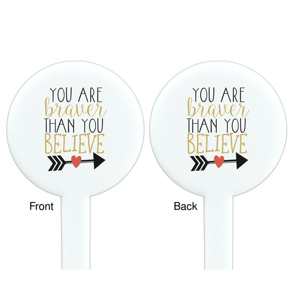 Inspirational Quotes White Plastic 7" Stir Stick - Double Sided - Round - Front & Back