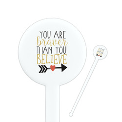 Inspirational Quotes 7" Round Plastic Stir Sticks - White - Double Sided