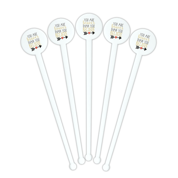 Inspirational Quotes White Plastic 7" Stir Stick - Round - Fan View