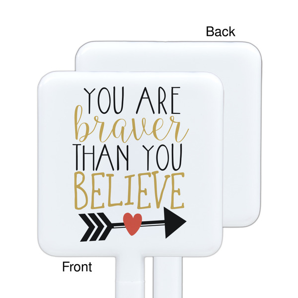 Inspirational Quotes White Plastic Stir Stick - Single Sided - Square - Approval