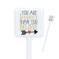 Inspirational Quotes Square Plastic Stir Sticks