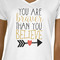 Inspirational Quotes White V-Neck T-Shirt on Model - CloseUp