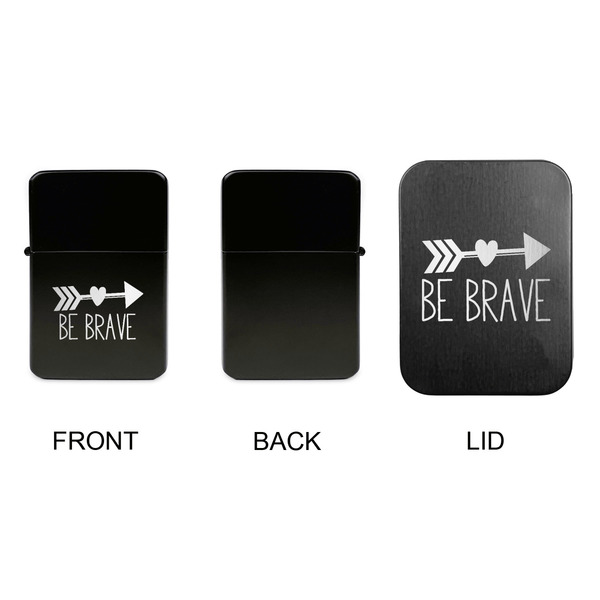Inspirational Quotes Windproof Lighters - Black, Single Sided, w Lid - APPROVAL