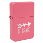 Inspirational Quotes Windproof Lighter - Pink - Single Sided & Lid Engraved