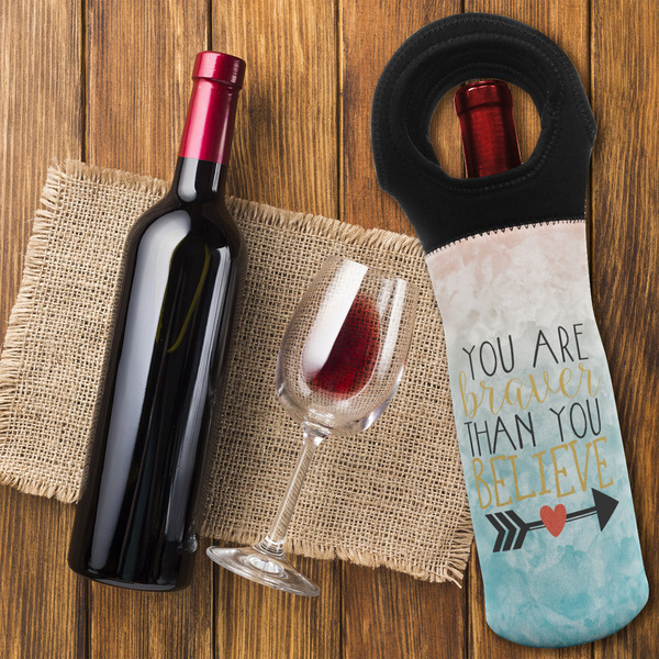 Inspirational Quotes Wine Tote Bag - FLATLAY