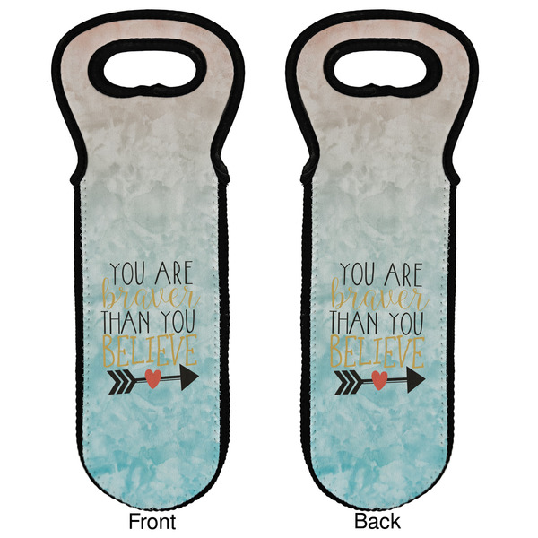 Inspirational Quotes Wine Tote Front & Back