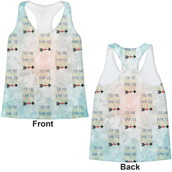 Inspirational Quotes Womens Racerback Tank Tops - Medium - Front and Back