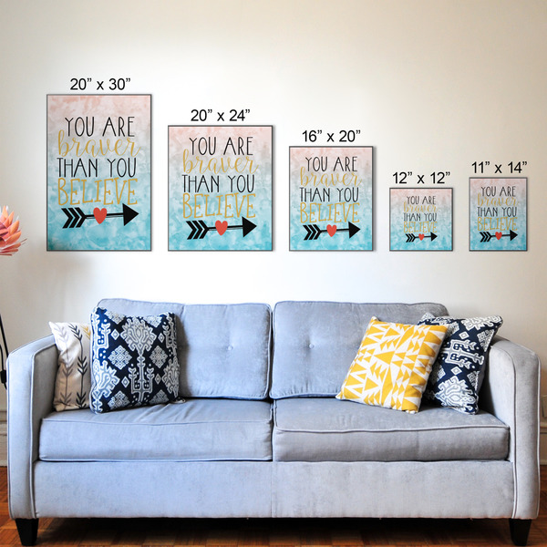 Inspirational Quotes Wood Prints - Size Comparison