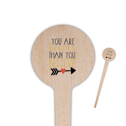 Inspirational Quotes 4" Round Wooden Food Picks - Single Sided