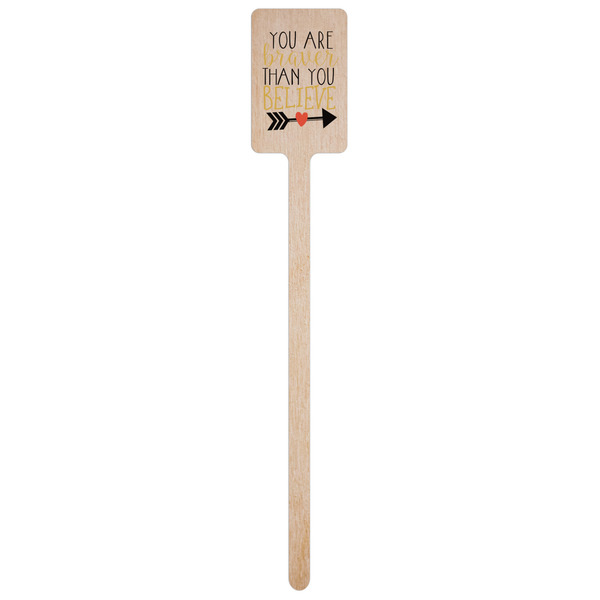 Inspirational Quotes Wooden 6.25" Stir Stick - Rectangular - Single Stick