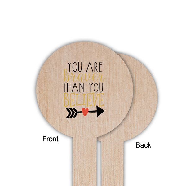 Inspirational Quotes Wooden 6" Food Pick - Round - Single Sided - Front & Back
