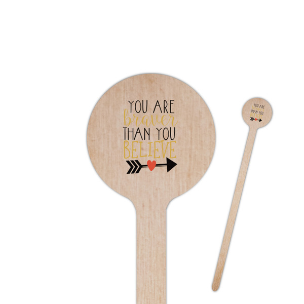 Custom Inspirational Quotes 7.5" Round Wooden Stir Sticks - Single Sided