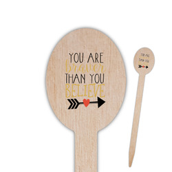Inspirational Quotes Oval Wooden Food Picks - Single Sided
