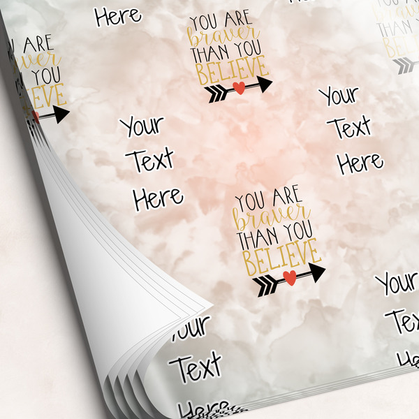 Custom Inspirational Quotes Wrapping Paper Sheets - Single-Sided - 20" x 28"