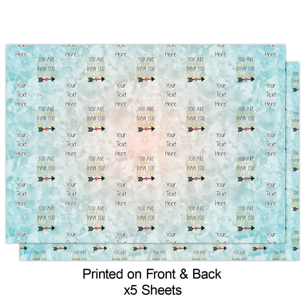 Inspirational Quotes Wrapping Paper Sheet - Double Sided - Front
