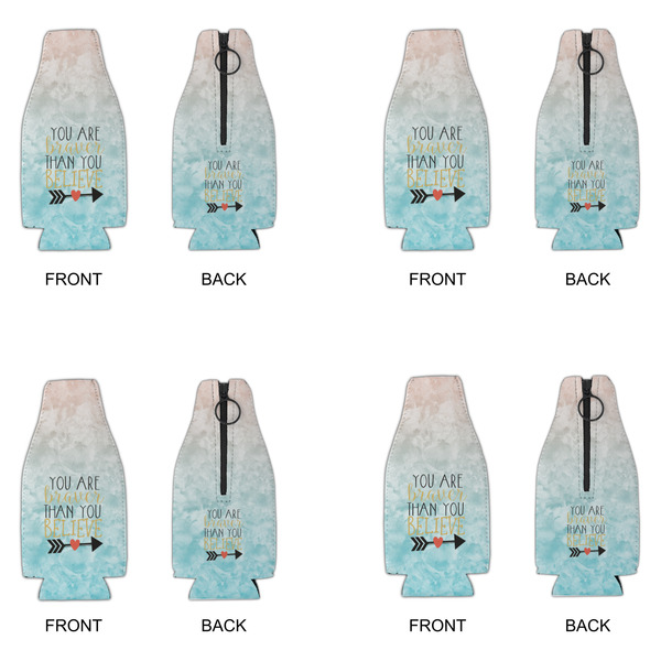 Inspirational Quotes Zipper Bottle Cooler - Set of 4 - APPROVAL