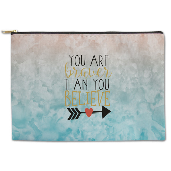 Custom Inspirational Quotes Zipper Pouch - Large - 12.5"x8.5"
