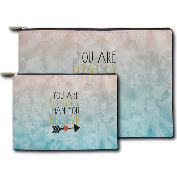 Inspirational Quotes Zippered Pouches - Size Comparison