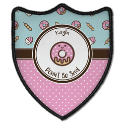 Donuts Iron On Shield Patch B w/ Name or Text